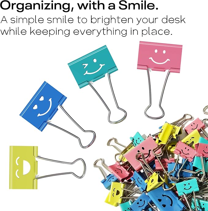 Optomni Binder Clips, 62 Pack, Assorted Sizes – Small, Medium & Large, Colorful Metal Paper Clips for Office, School, Documents, Files & Organizing