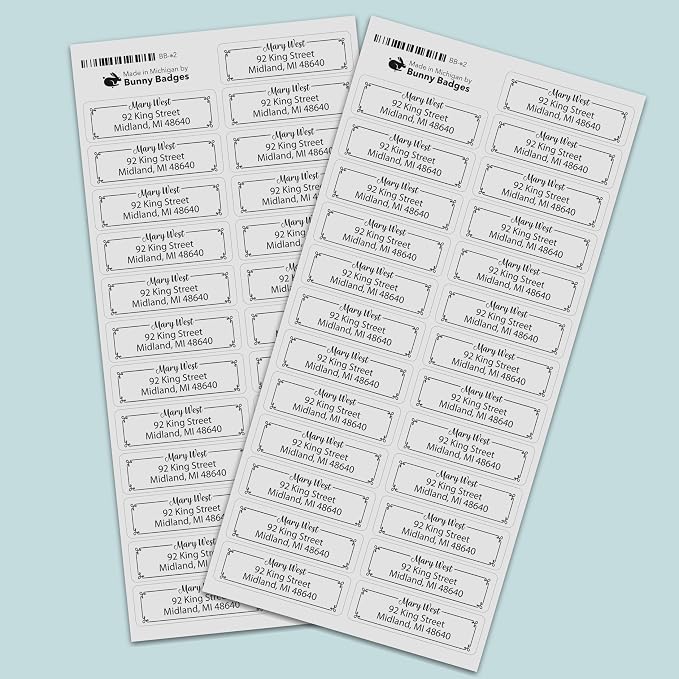 Personalized Clear Return Address Labels - Custom Matte Clear Address Stickers on Sheets (100-1000 Labels)