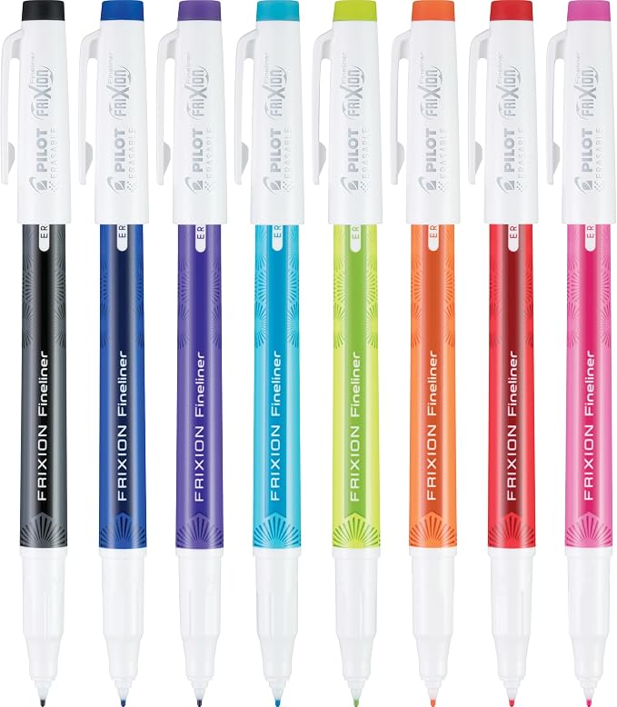 PILOT FriXion Fineliner Erasable Marker Pens, Fine Point 0.7 mm, Vivid Colors, Erasable Pens - Ideal for School, Journaling, & Office Writing (Pack of 96)
