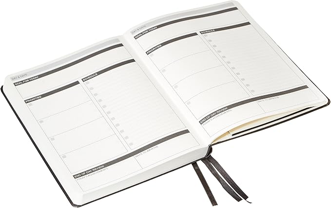 Amazon Basics(6 Months)Undated Planner - 5.8" x 8.25", Hard Cover