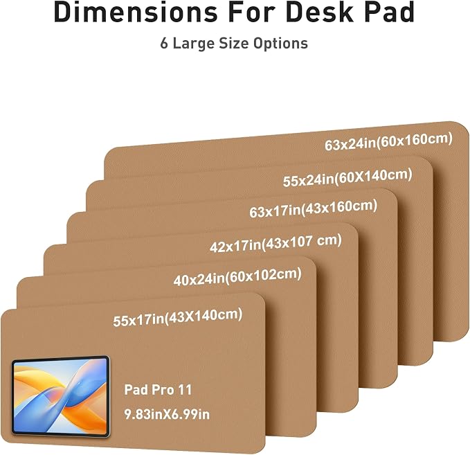 Aothia Faux Leather Desk Mat for Keyboard & Mouse (Khaki, 42" x 17") | Creates One Clean Surface For Your Keyboard, Mouse And Laptop, Helping Keep Your Workspace Organized Every Day