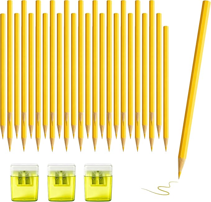 36 Piece Yellow Colored Pencils Set with Sharpener, Pre-Sharpened Professional Wooden Art Pencils for Artists Drawing and Sketching, Premium Colored Tone Supplies Delivering Detailed Painting(Yellow)