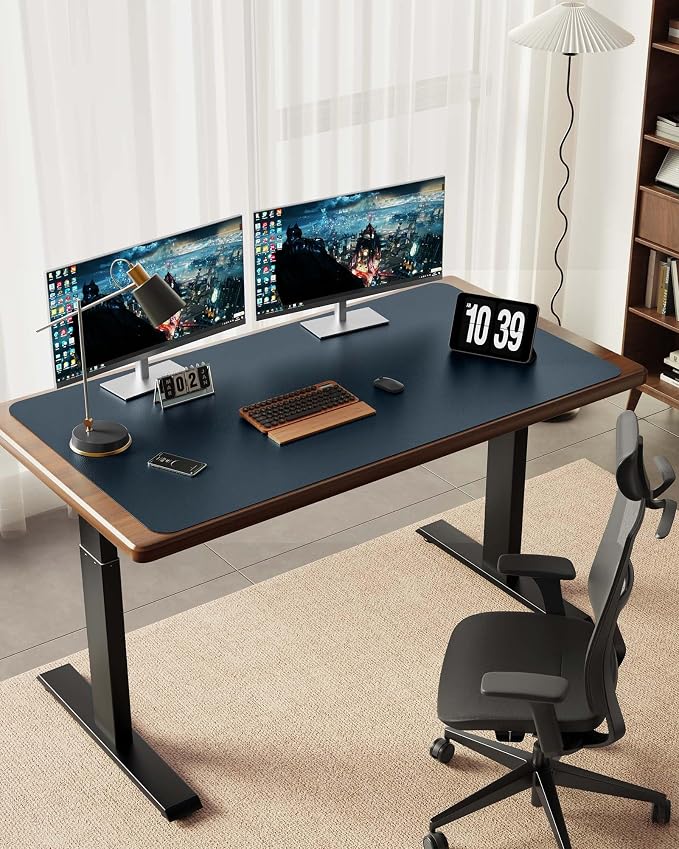 YSAGi 47.2" x 24" Large PU Leather Desk Mat for Keyboard and Mouse - Waterproof Non-Slip Desk Pad Protector for Office, Home, Writing Desk, Dark Blue