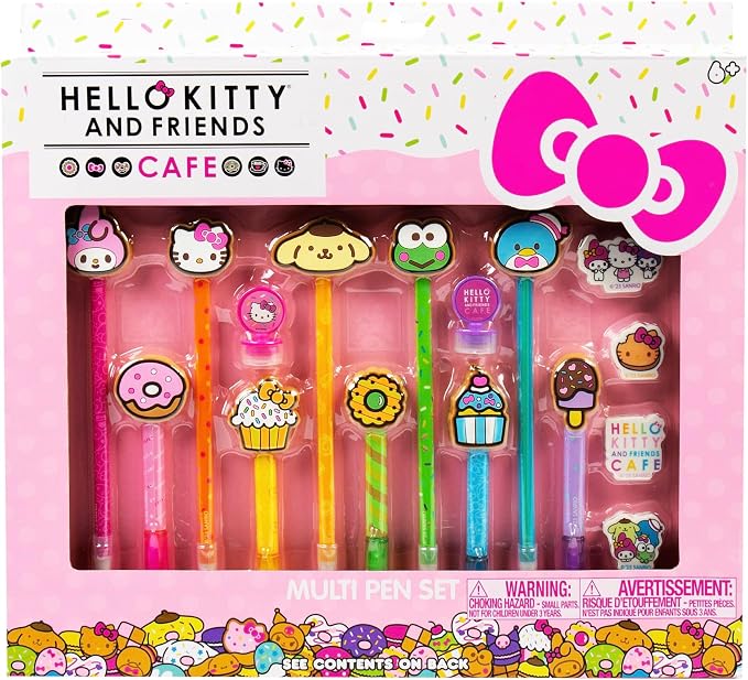 Horizon Group USA Hello Kitty & Friends Stationary Set, Cute School and Office Supplies, Sanrio Accessories, Kawaii Notebook, Multicolor Pens