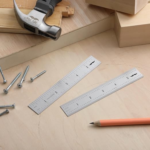 Mr. Pen- Machinist Ruler, 6 Inch, 2 Pack, Stainless Steel Imperial | Precision Measuring Tool, 1/8", 1/16", 1/32", 1/64" Graduation for Engineering, Carpentry, Drafting, Office, School