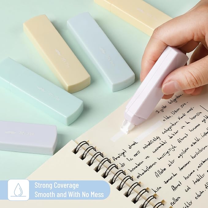 Mr. Pen- Aesthetic Correction Tape, 0.2" x 197", 12 pcs, Pastel Colors | Cute Correction Tape