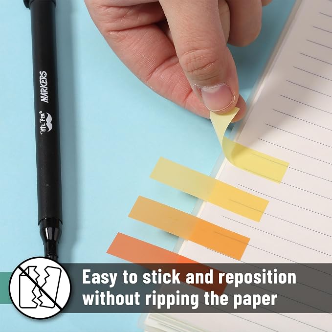 Mr. Pen- Colorful Sticky Tabs, 16 Sets, 3200 pcs, Translucent Page Markers | Water-Resistant Book Tabs for Annotating, Bible Study, Planning, Indexing & Document Organization, Pastel