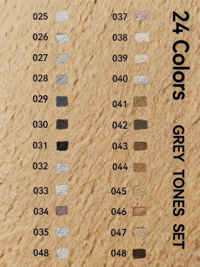 Soft Pastel Pencils 24 Colors Grey Tone Art Drawing Pencil Set | Professional Grade, Not Oil-Based, For Drawing Sketching Coloring,Art Supplies