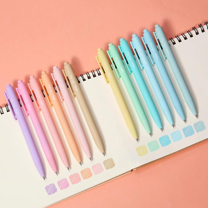 Mr. Pen- Retractable Gel Pens, 12 Pack, Assorted Color Ink | Fine Point 0.5mm, Fast Dry, Smooth Writing, Cute Pens for Drawing, Writing Planner and School Supplies