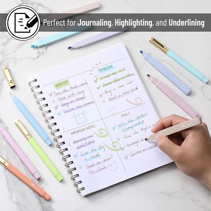 Mr. Pen- Aesthetic Highlighters and Ballpoint Pens No Bleed, 16 Pack | Pastel Colors, Bible Highlighters and Pens No Bleed, Fast Dry and No Smear for Bible Journaling, Planner, School Supplies