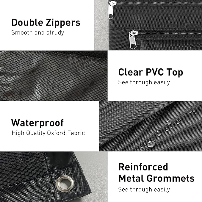 Pencil Pouch for 3 Ring Binder - 3 Hole Zipper Pen Case Bag Holder Bulk Accessories Clear Window Aesthetic Organizer Pockets