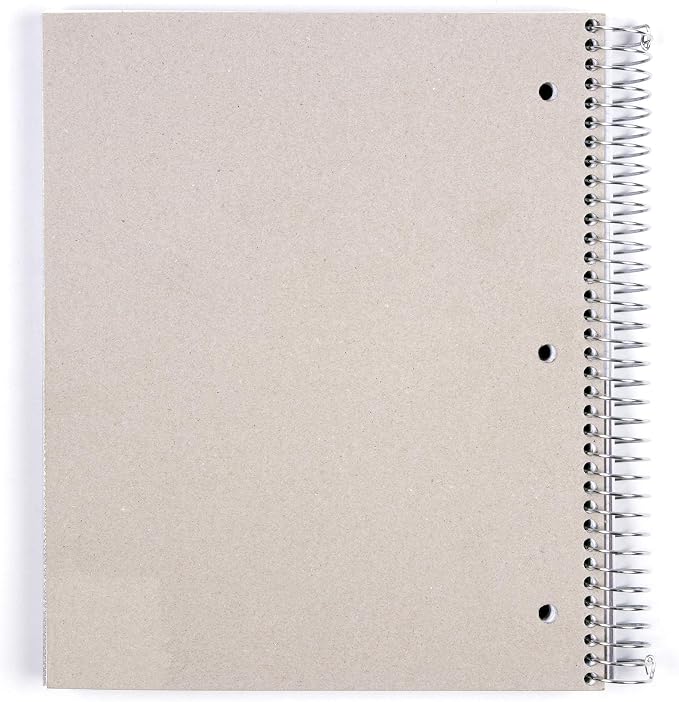 Mintra Office Durable Spiral Notebooks, 5 Subject (Chili Oil, College Ruled 1pk)