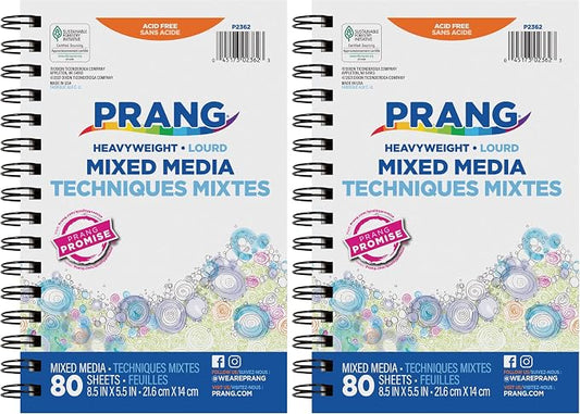 Art Street Mixed Media Journal, Heavyweight, 8-1/2" x 5-1/2", 80 Sheets (Pack of 2)