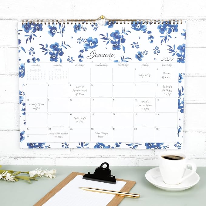 Mead Cambridge 2027 Wall Calendar, Monthly, 15" x 12" Planner, Cherrywood Lane, Everly Floral (CL23-707-27)