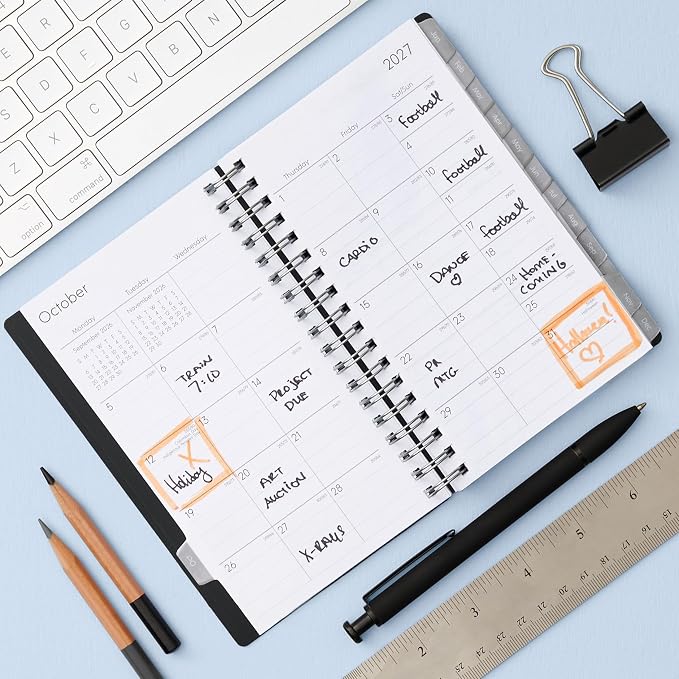 Blue Sky 2027 15-Month Weekly & Monthly Planner, 3.625"x6.125", Enterprise | October 2026 - December 2027, Mini, Flexible Cover, Durable Twin Wire Binding, Laminated Tabs
