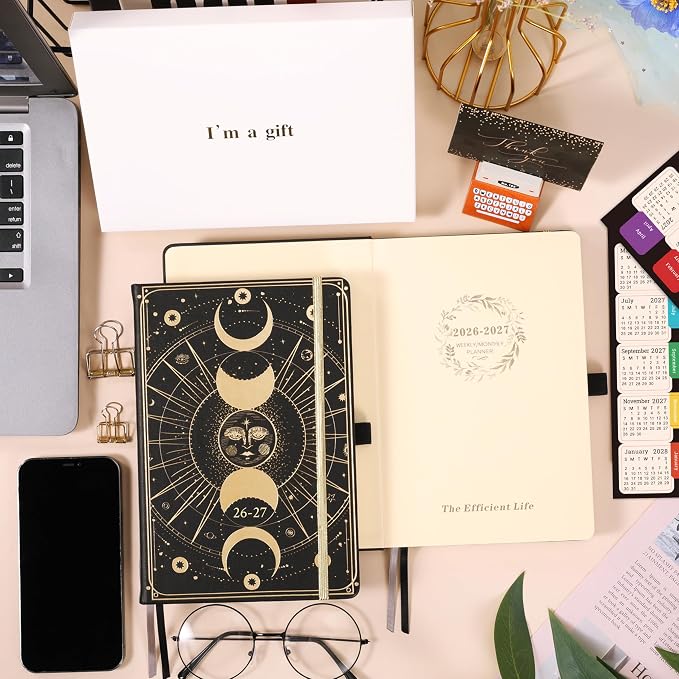 Planner 2026-2027 - Academic Planner 2026-2027, July 2026 - June 2027, 5.75" x 8.25", 2026-27 Weekly and Monthly Planner, Faux Leather planner 26-27 with Back Pocket & 40 Notes Pages