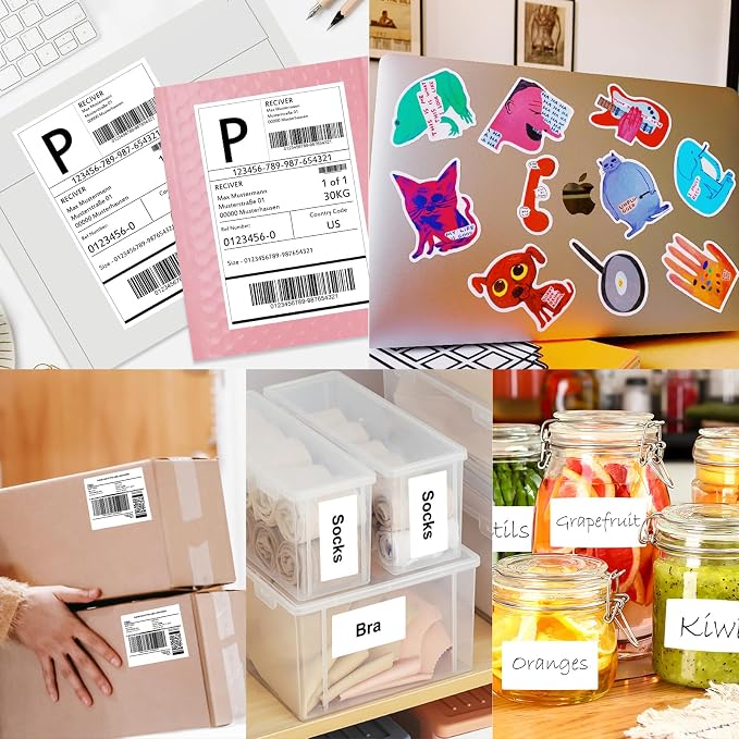 2"x 4" (25 Sheets) Address Labels, Labels Sticker Paper for Laser/Ink Jet Printer, Printable and Writable White Sticker Labels- Matte, 10 per Page Labels (Total 250 Labels)