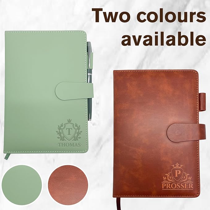 Personalized Notebook with Gift Box & Pen, Monogrammed Journal with Name | Custom Initial Gift for Men/Women, Engraved Journals To Write In, Birthday Anniversary Corporate, Keepsake, Business Gift