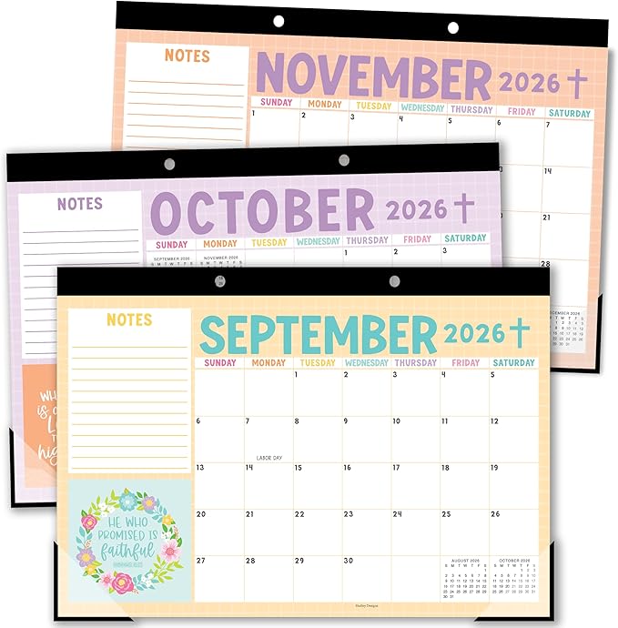 Hadley Designs Large Teacher Desk Calendar 2026-2027 - Desktop Calendar 2026, 18-Month Academic Desk Calendars for School, Home & Office, Cute Classroom Must Haves, Back to School Teacher Gifts