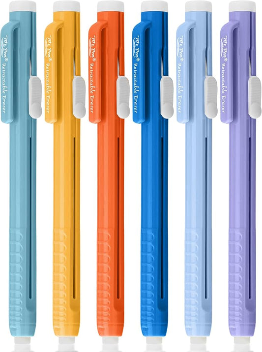 Mr. Pen- Retractable Mechanical Eraser Pens, 6 Pack, Winter Colors | Latex-Free Precision Pencil Erasers for Artists, Students, Drawing, Sketching & Drafting