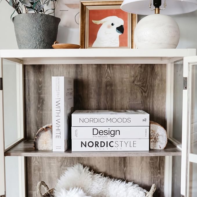 PROBENEX 4 Pcs Decorative Books | Faux Black Coffee Table & Shelf Decor | Bold Modern Look for Living Room, Office and Entryway - Not Real, Tool-Free 2-Min Setup