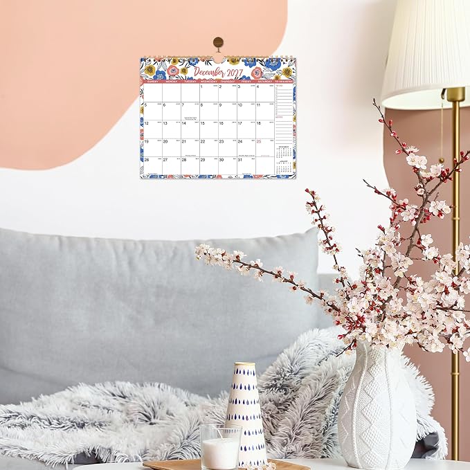 Wall Calendar 2026-2027 - Jul 20226 - Dec 2027, 18 Months Hanging Calendar 2026-2027, 11" x 8.5", Spiral Binding, Julian Dates, Large Block, Notes, To-do List, Thick Paper, Perfect for Organizing
