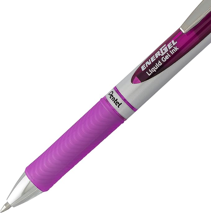 Pentel EnerGel RTX Retractable Liquid Gel Pen, Medium Line, Metal Tip, Assorted Ink 4-Pk (BL77BP4M)