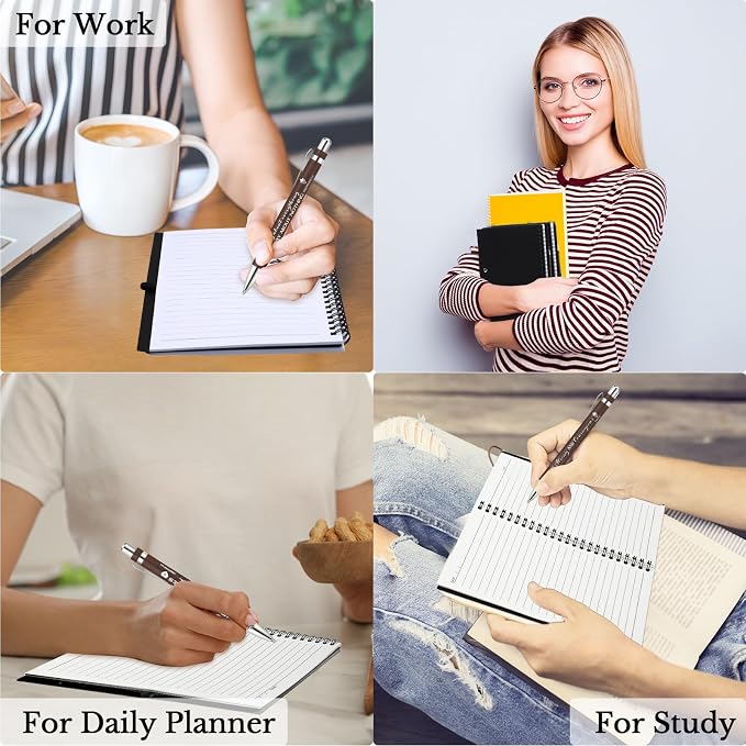 Kosiz 100 Pcs/ 50 Set Christian Gift Bulk A5 Spiral Notebook 5.5"x8.3" Christian Prayer Journal Bible Ballpoint Pen Religious Gift for Women Sunday School Church Member Back to School Gifts (Black)