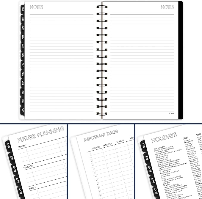 Mead Cambridge 2027 Planner, Weekly & Monthly, 15-Month Oct-Dec, 5.5" x 8.5", Aralia (1806-200-27)