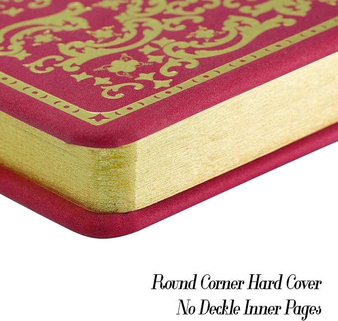 Gilded Vintage Leather Journal Hardcover Antique Diary Notebook | Ornate Decorative Pattern Cover, Premium Lined Paper, Classic Diary for Journaling, Writing, Poetry & Gifting