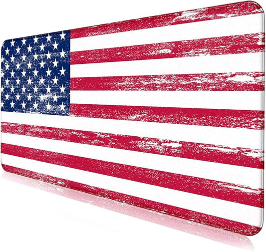 American Flag XXL Large Mouse Pad, Gaming and Home Stitching Side Table Mat | Large Extended Mouse Pad; Full Desk Coverage; Waterproof Coating; Stable Anti-Slide Base For Gaming, Office, Study Daily Use
