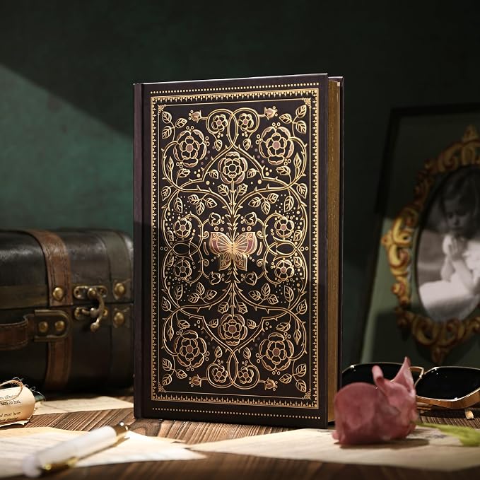 MGGAO Line Notebooks for Women Men, A5 Aesthetic Hardcover Ruled Diary | Vintage Design, 224 Pages, Ribbon, 100 GSM Thick Paper, Journal for Writing, Note Taking, Office, School, Journaling