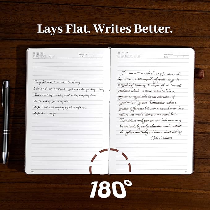 CAGIE Leather Lined Journal Notebook for Men & Women, Debossed Cross, 320 Pages 100 GSM Thick Paper, A5 Hardcover Journaling Notebooks for Writing, 5.7'' X 8.3'' Diary, Brown