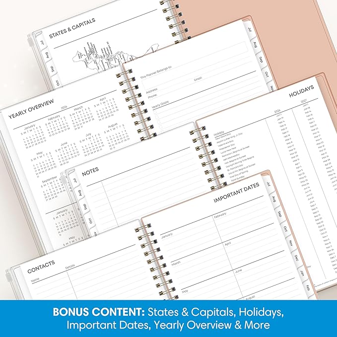 Blue Sky 2026-2027 Weekly & Monthly Academic Planner, 5"x8", Believe | July 2026 - June 2027, Flexible Cover With Zip Pouch, Wirebound, Storage Pocket, Academic Year