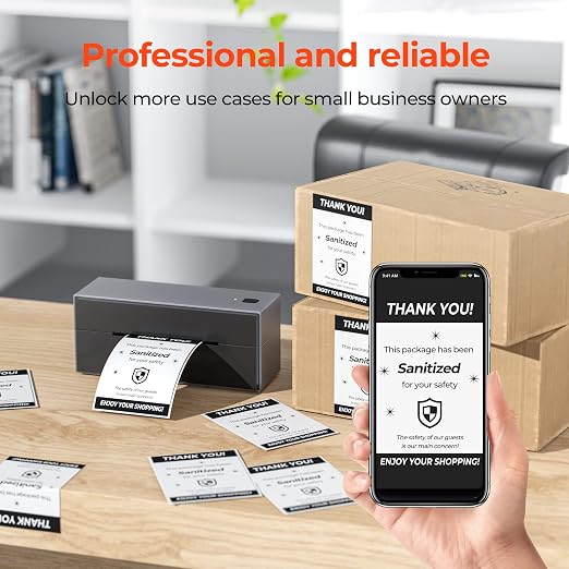 MUNBYN 4x6 Inch Thermal Labels, 1000 Sheets/2 Rolls(500 Pcs per Roll) | Shipping Paper for Thermal Printers, No BPA and BPS, Print Clear and Sharp, Compatible with Most Thermal Printers