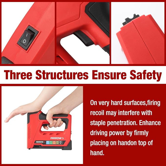 Arrow Electric Staple Gun, 5 in 1 Cordless Stapler with 3000Pcs Staples | Heavy Duty Staple Gun for Upholstery, 3.6V Rechargeable Brad Nailer with Staple Remover, for Wood, Home, DIY, ET501C