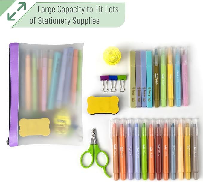 Mr. Pen- Clear Pencil Pouch, 9" x 6.88", 3 Pack, Durable TPU Material | Large Water-Resistant Pencil Bags with Smooth Zipper, Multipurpose Clear Pouch for Stationery, School, Office