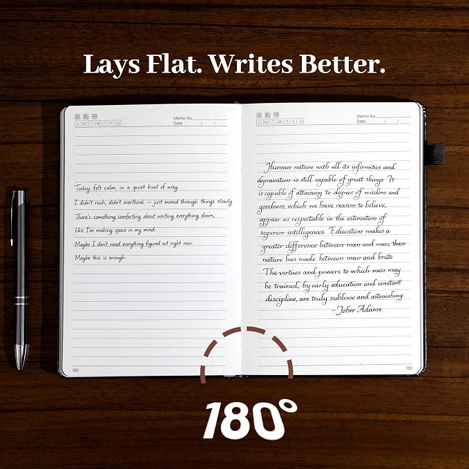 CAGIE Leather Lined Journal Notebook for Men & Women, Debossed Cross, 320 Pages 100 GSM Thick Paper, A5 Hardcover Journaling Notebooks for Writing, 5.7'' X 8.3'' Diary, Grey