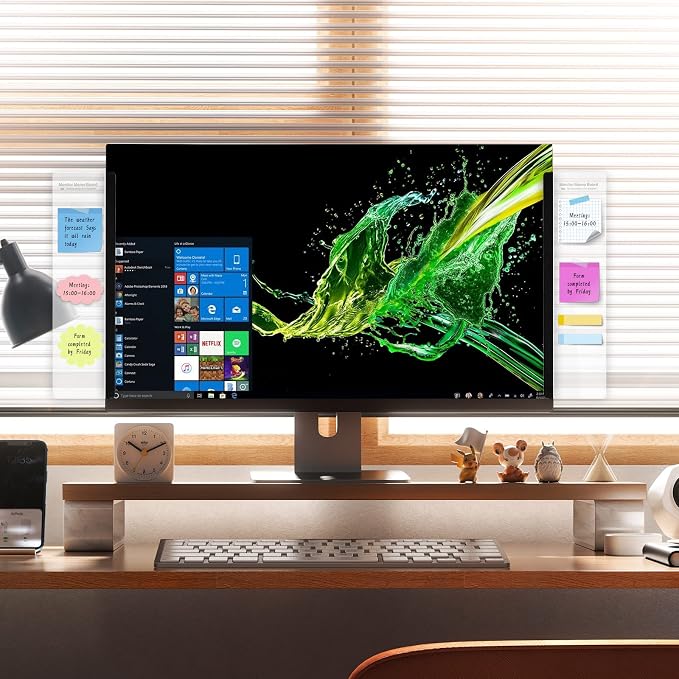 Office Desk Accessories 4pcs Multifunction Computer Monitor Memo Board - Transparent Computer Side Panel Memo Creative Monitor Side Panel Suitable for Office Home Desktop