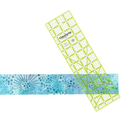 Omnigrip Non-Slip Rectangle Quilting Ruler, Cuts 3-1/2" x 12-1/2" Fabric | By Omnigrid, Sewing and Quilting Supplies