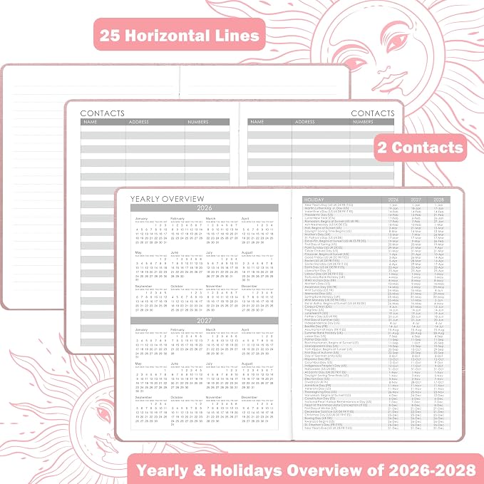 Planner 2026-2027 - Academic Planner 2026-2027, July 2026 - June 2027, 5.75" x 8.25", 2026-27 Weekly and Monthly Planner, Faux Leather planner 26-27 with Back Pocket & 40 Notes Pages - Rose Gold