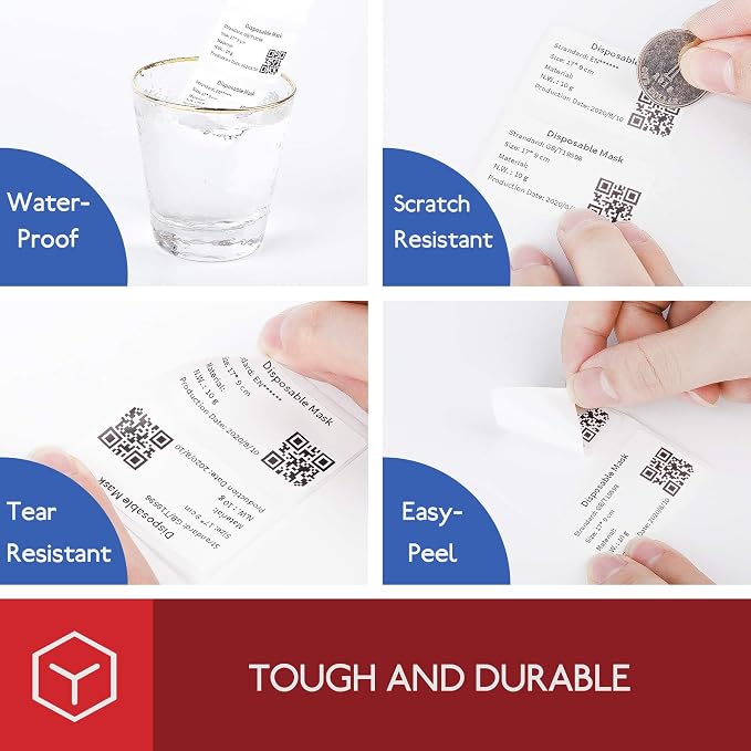 Phomemo [3x90 pcs] M110 Original Labels- 1.97''x3.15''(50x80mm) | for M110/M100/M220/M221/M250 Label Printer, White, Support Shipping Printer for Clothing, Ingredient, Logo, Barcode, Address