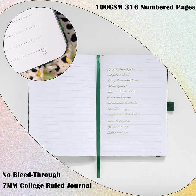 TIEFOSSI Lined Journal Notebook for Women Men, A5 Journals for Writing | 100gsm 316 College Ruled Pages Diary, Thick Paper, Perfect for Office & Home School Supplies, 8.4 X 5.8 In