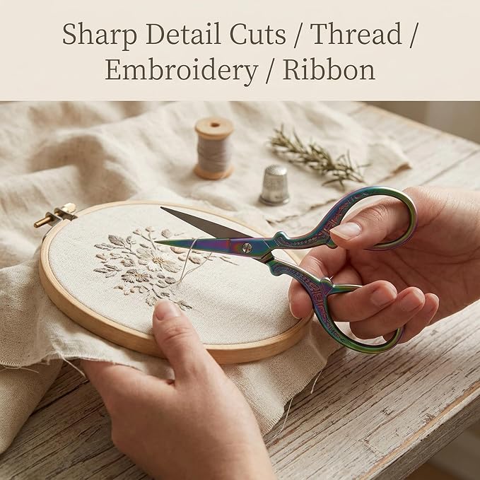 BIHRTC 3.6 Inch Mini Embroidery Scissors Sewing Crafting Stainless Steel Sharp Tip Scissors Shears for Needlework Threading Craft Art Work DIY Tools Cross Sticth