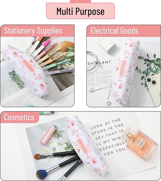 Mr. Pen- Cute Pencil Case Pouch, Multipurpose Canvas Bible Pencil Pouch | Smooth Zipper, Premium Material, Neat Stitches, Ideal for Stationery, Cosmetics, Electronics, School, Office, Travel