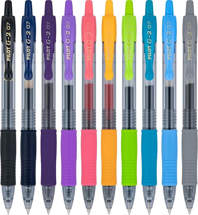 PILOT G2 Limited Edition Harmony Ink Collection Retractable Gel Pens, 0.7mm Fine Point, Gel Pen Set, Assorted Ink, 10-Pack - Ideal for School, Journaling, and Office Writing