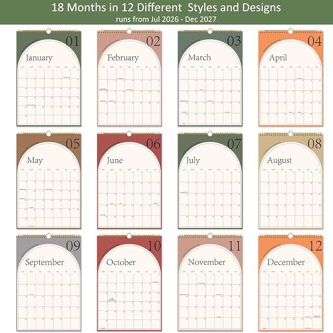 2026-2027 Wall Calendar, Large Calendar from July 2026 - December 2027, Hanging Calendar with Thick Paper, Perfect for Office and Home Monthly Organizing & Planning, 10"×14.7"
