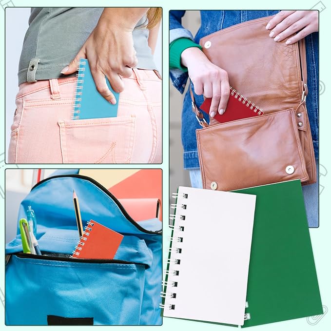 24Pack Pocket Notebook Small Notepad Pocket Notepad Small Spiral Notebook Mini 4x2.4 Pocket Notebook With Thick Paper, Memo Pads for Work, Home, Office, School, Gifts