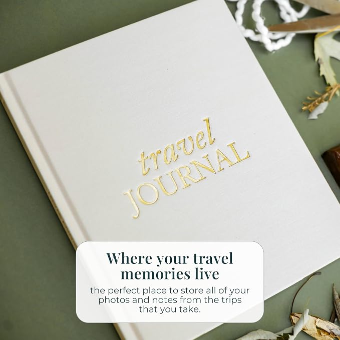 DUNCAN & STONE PAPER CO. Travel Journals - Elegant Journaling Notebook To Record All Your Travel Adventures Up To 15 Trips (Sage Green,110 Page)