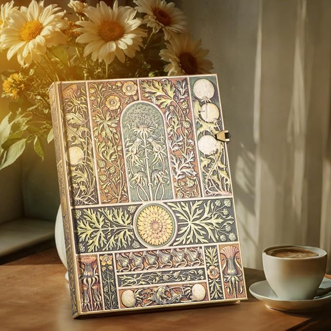 Vintage 3D Verdant Voice Hardcover Lined Journal - 192 Pages (96 Sheets) with Envelope Pocket- Memory Keeping Travel Diary & Commemorative Notebook for Milestone Moments